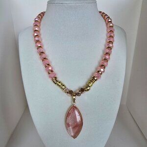 Handmade glass beaded necklace